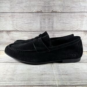 Born Black Suede Mens Size 10 M Slip On Loafers Shoes